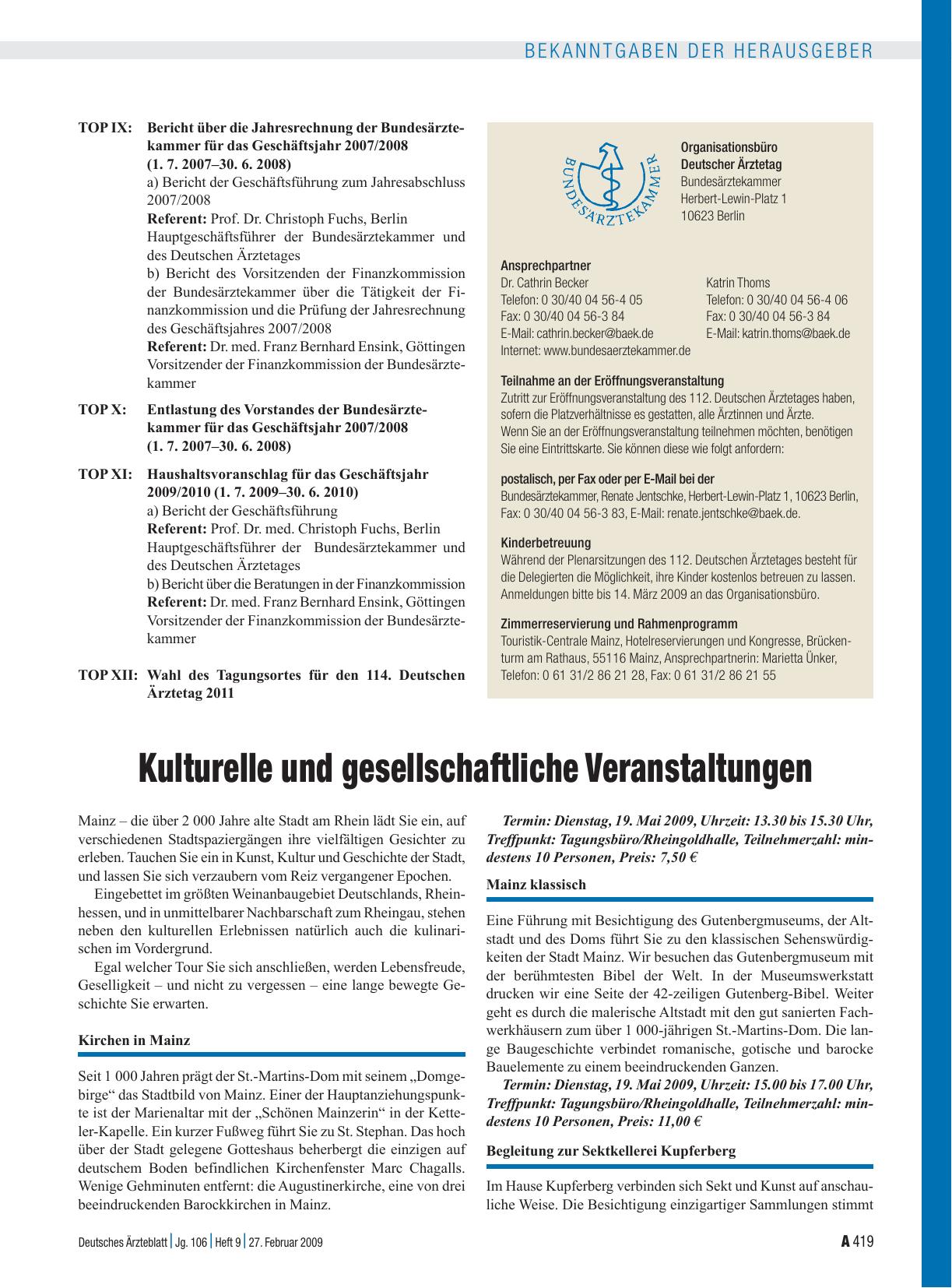 Vorschauseite 1: Kulturelle und gesellschaftliche Veranstaltungen