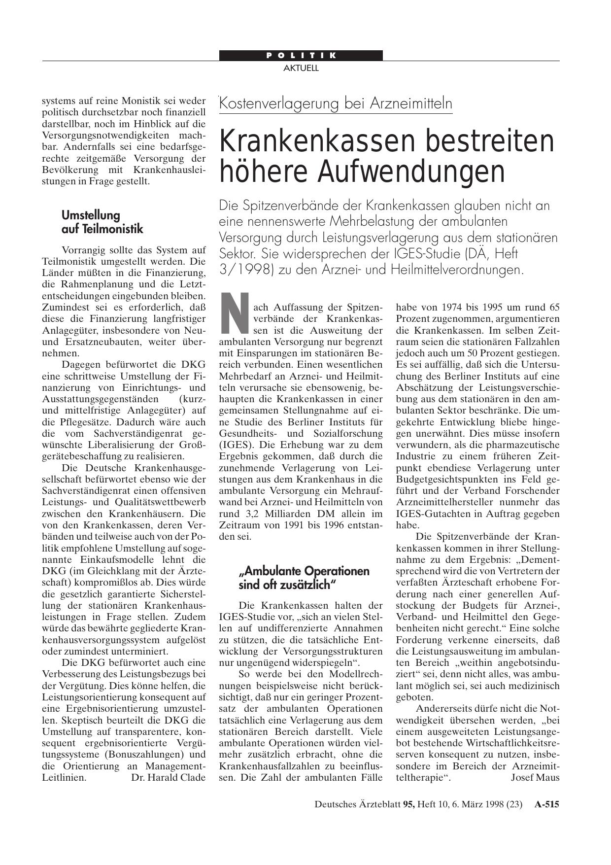 Vorschauseite 1: Kostenverlagerung bei Arzneimitteln: Krankenkassen bestreiten höhere Aufwendungen