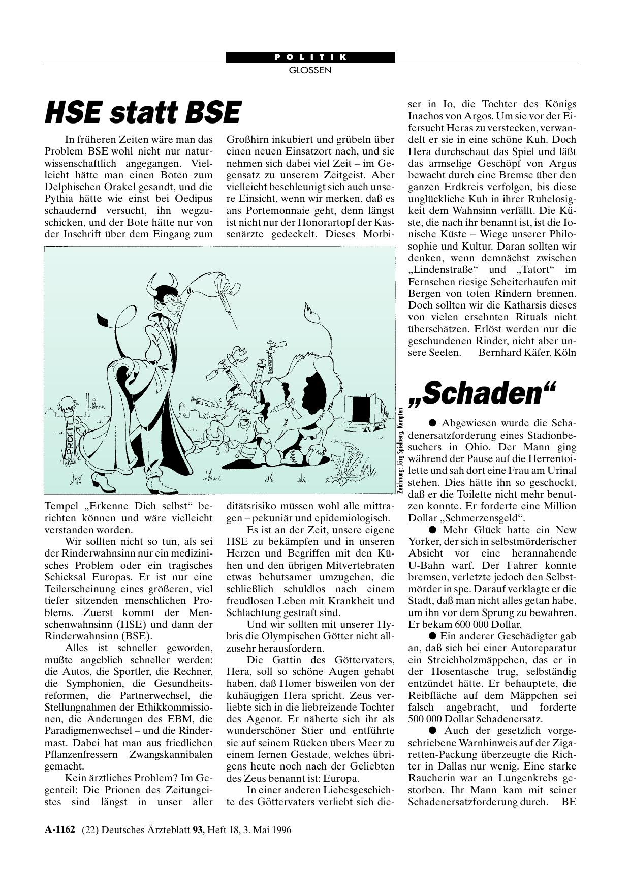Vorschauseite 1: HSE statt BSE