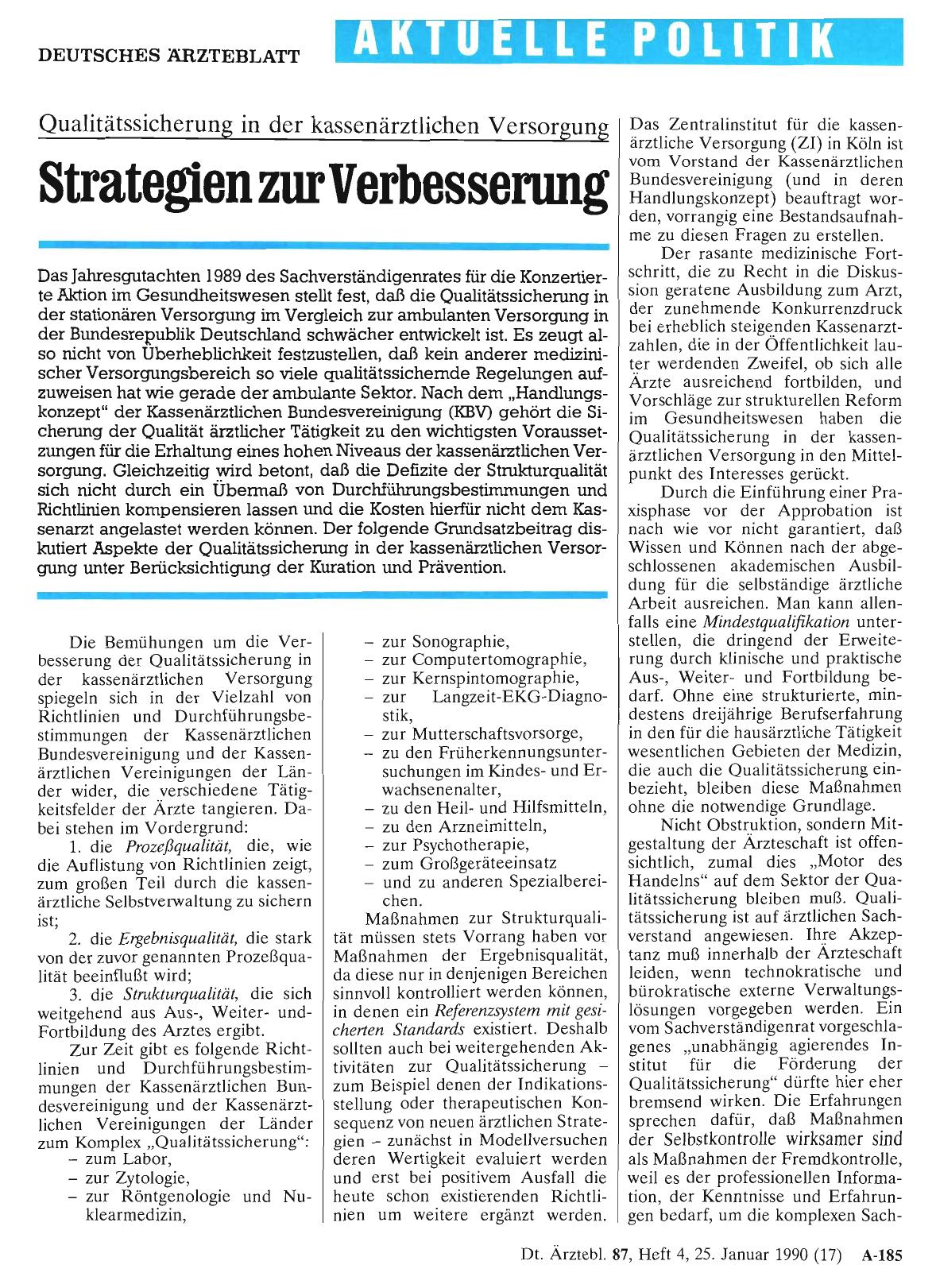 Vorschauseite 1: Qualitätssicherung in der kassenärztlichen Versorgung: Strategien zur Verbesserung