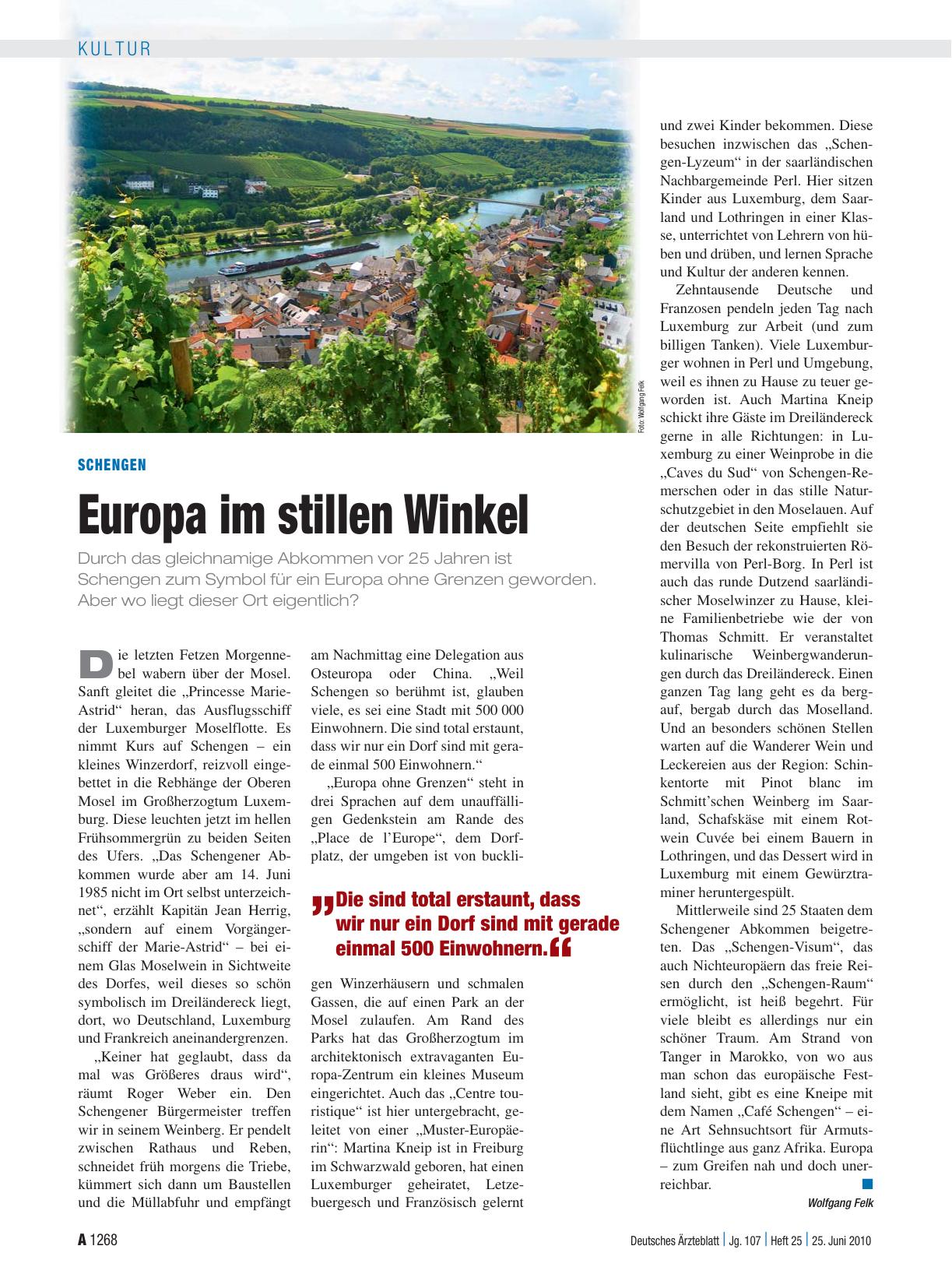 Vorschauseite 1: Schengen: Europa im stillen Winkel