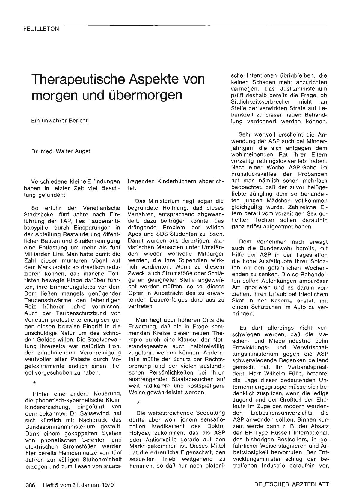 Vorschauseite 1: Therapeutische Aspekte von morgen und übermorgen