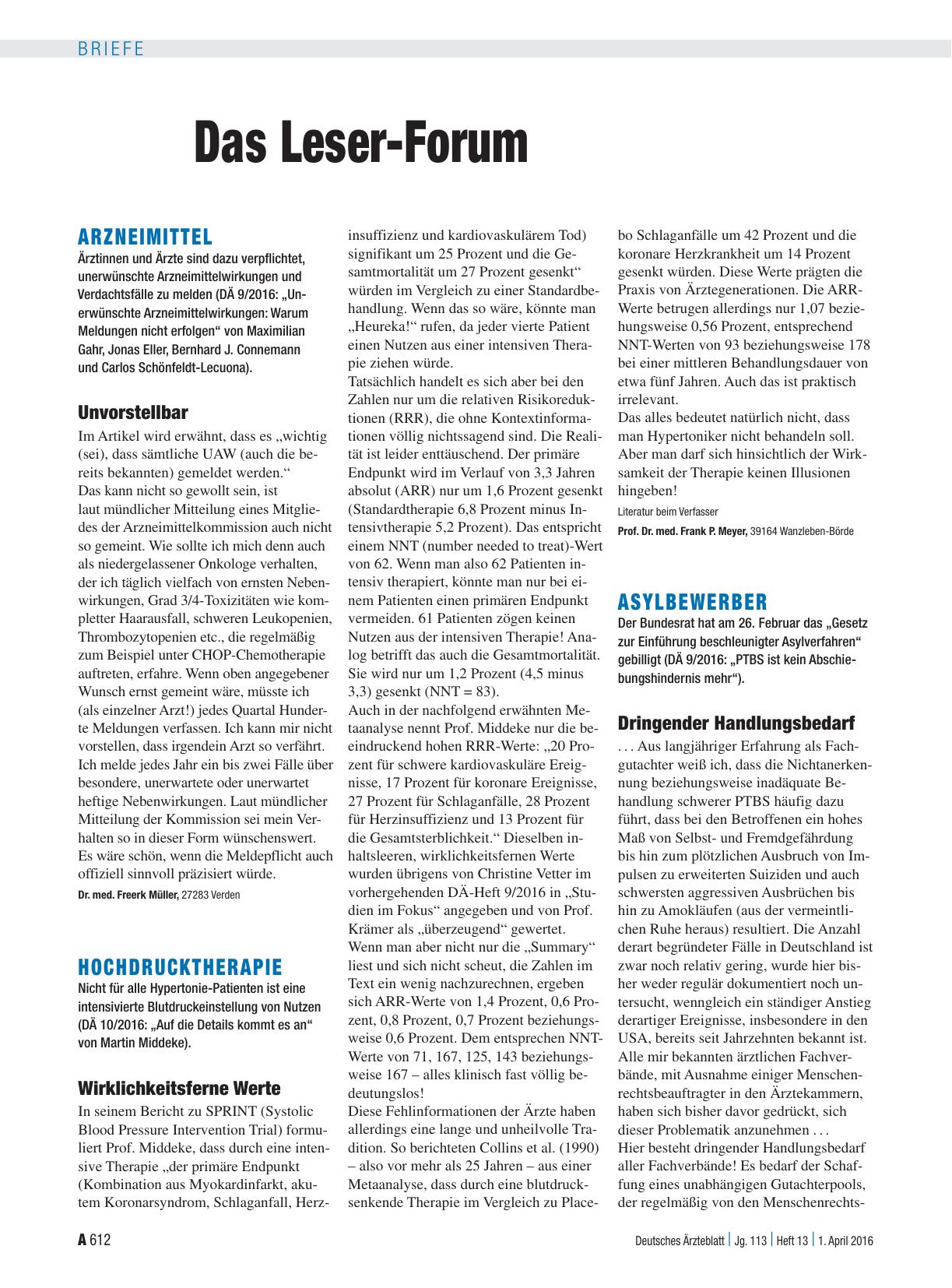 Vorschauseite 1: Hochdrucktherapie: Wirklichkeitsferne Werte