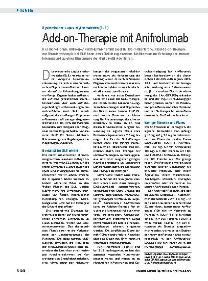 Vorschauseite 1: Systemischer Lupus erythematodes (SLE): Add-on-Therapie mit Anifrolumab