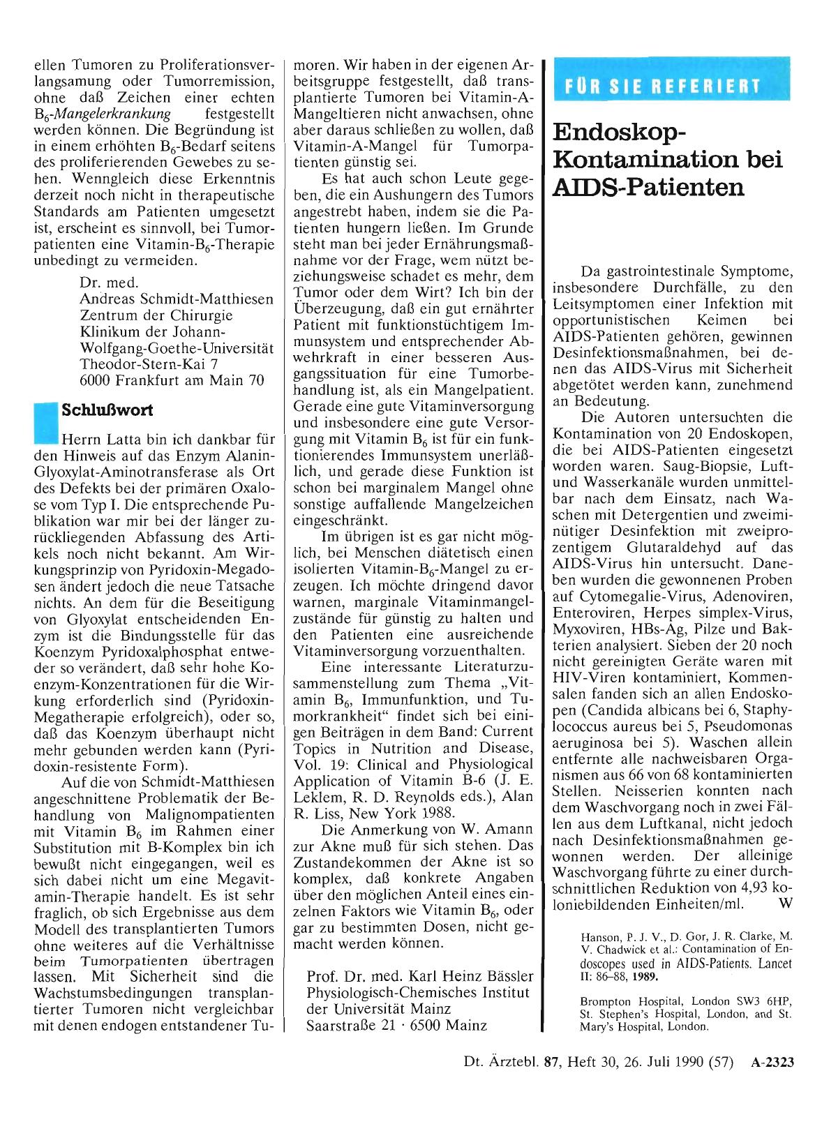 Vorschauseite 1: Endoskop-Kontamination bei AIDS-Patienten