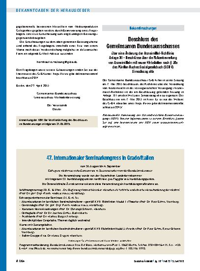 Vorschauseite 1: 47. Internationaler Seminarkongress in Grado/Italien