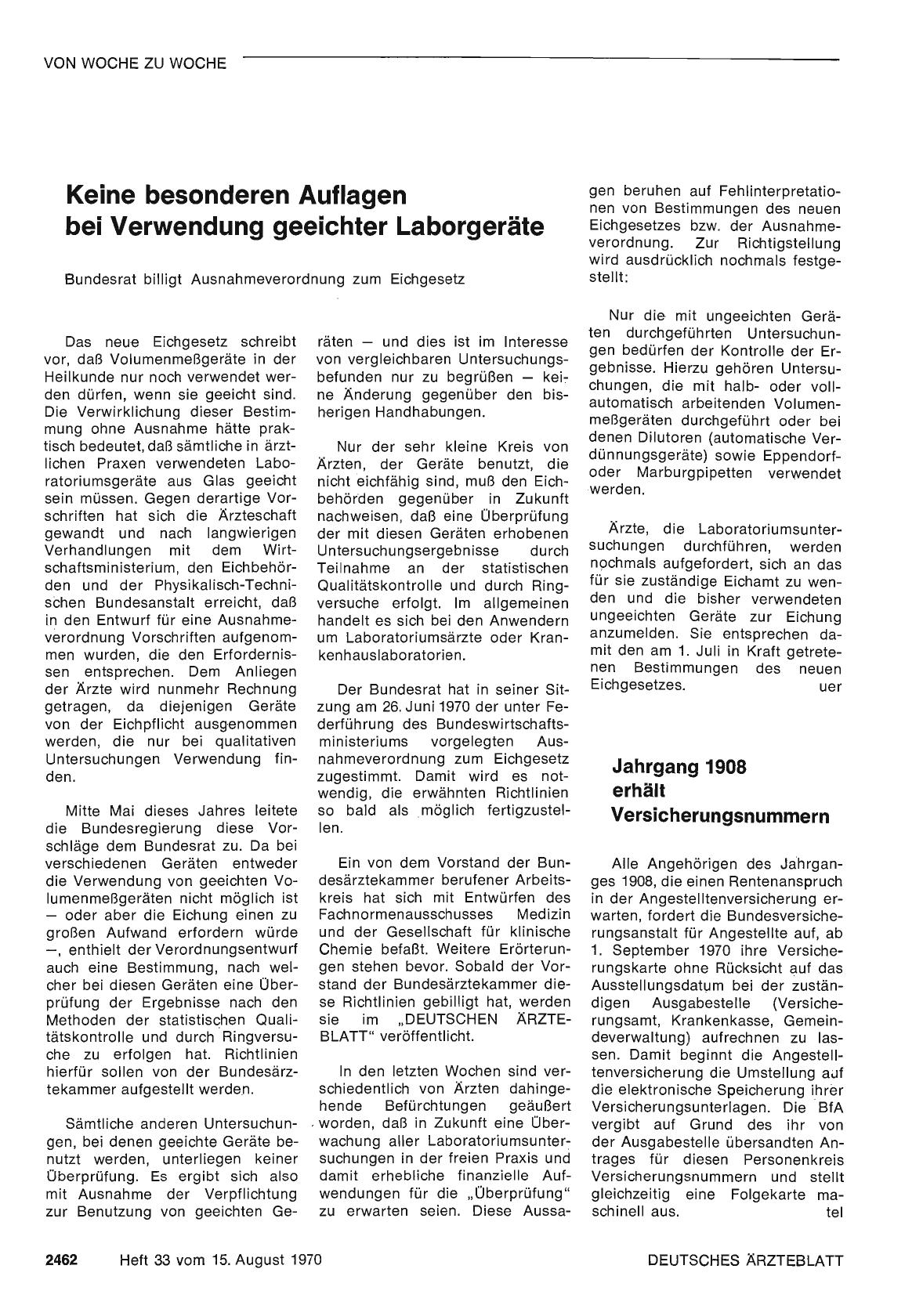 Vorschauseite 1: Keine besonderen Auflagen bei Verwendung geeichter Laborgeräte