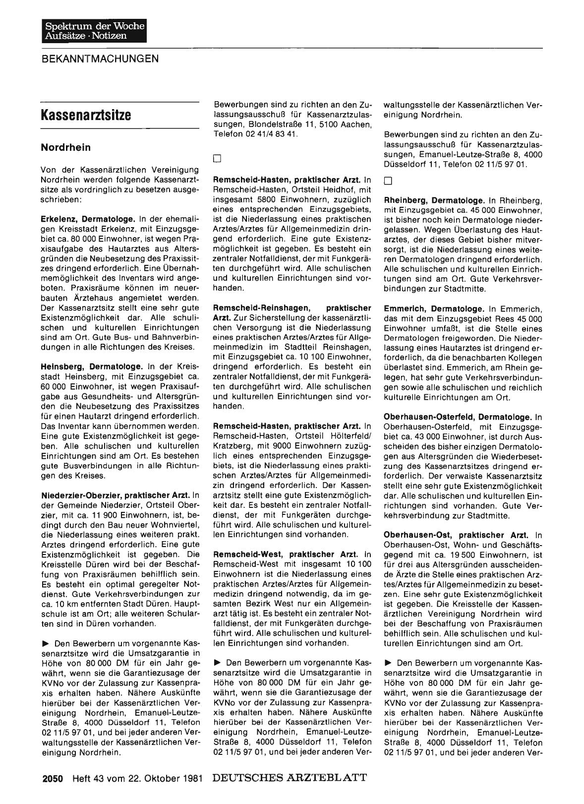 Vorschauseite 1: Kassenarztsitze
