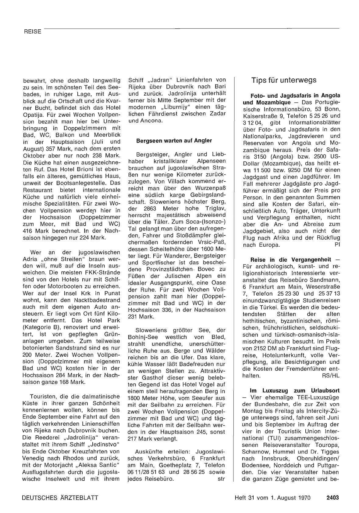 Vorschauseite 1: Tips für unterwegs