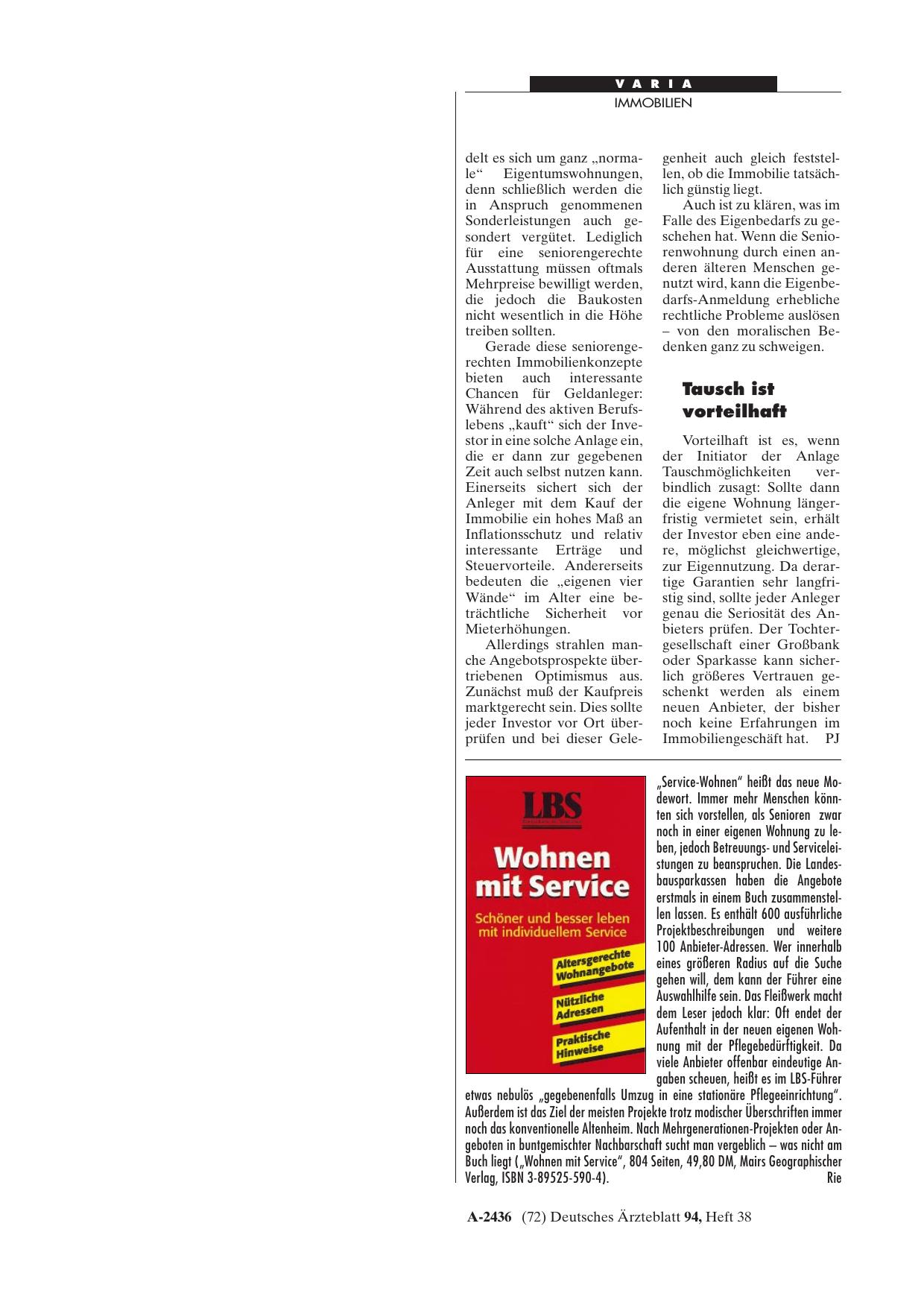 Vorschauseite 1: „Service-Wohnen„
