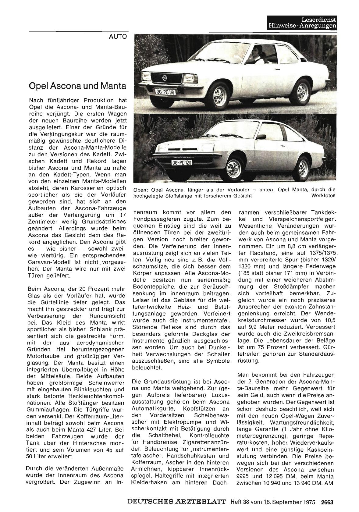 Vorschauseite 1: Opel Ascona und Manta