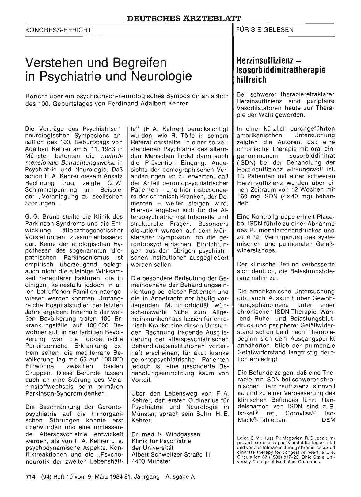 Vorschauseite 1: Herzinsuffizienz — Isosorbiddinitrattherapie hilfreich