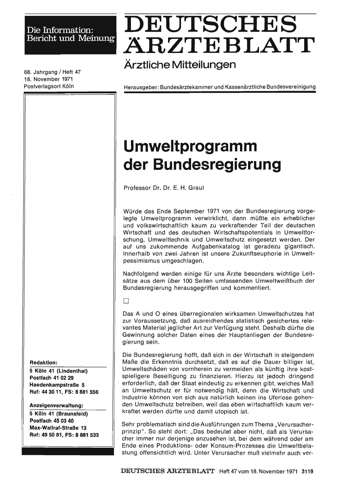 Vorschauseite 1: Umweltprogramm der Bundesregierung