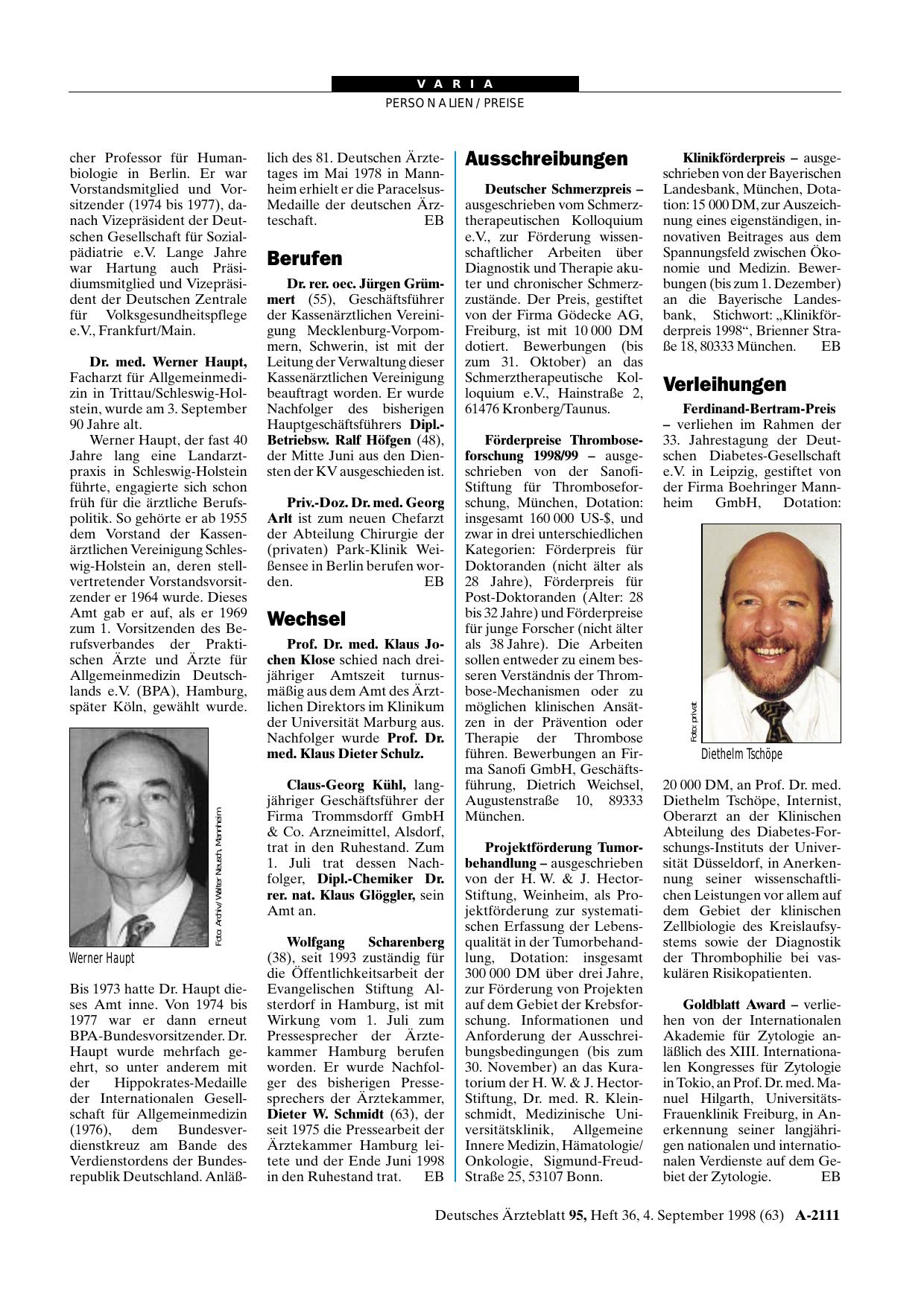 Vorschauseite 1: Ausschreibungen