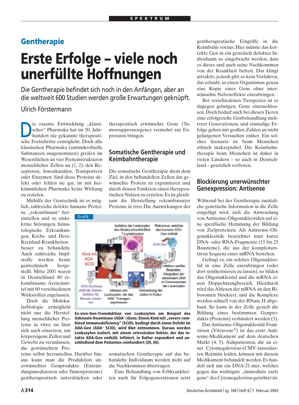 Vorschauseite 1: Gentherapie: Erste Erfolge – viele noch unerfüllte Hoffnungen
