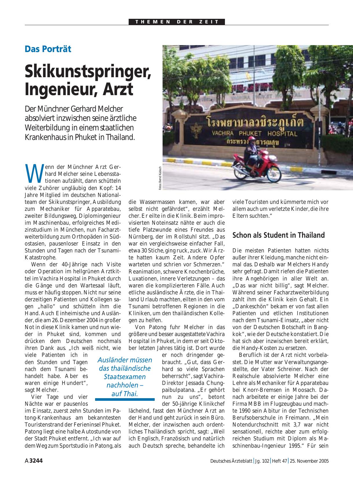 Vorschauseite 1: Das Porträt: Skikunstspringer, Ingenieur, Arzt