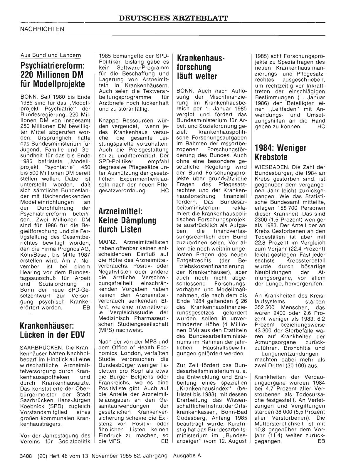 Vorschauseite 1: Krankenhausforschung läuft weiter