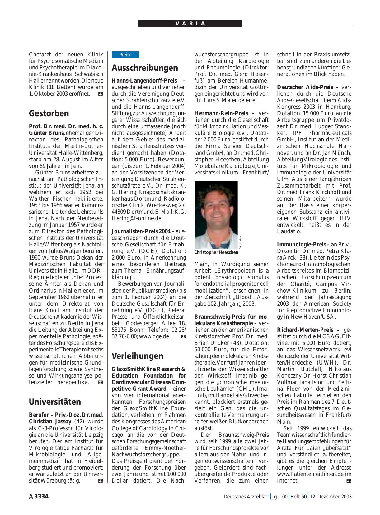 Vorschauseite 1: Ausschreibungen