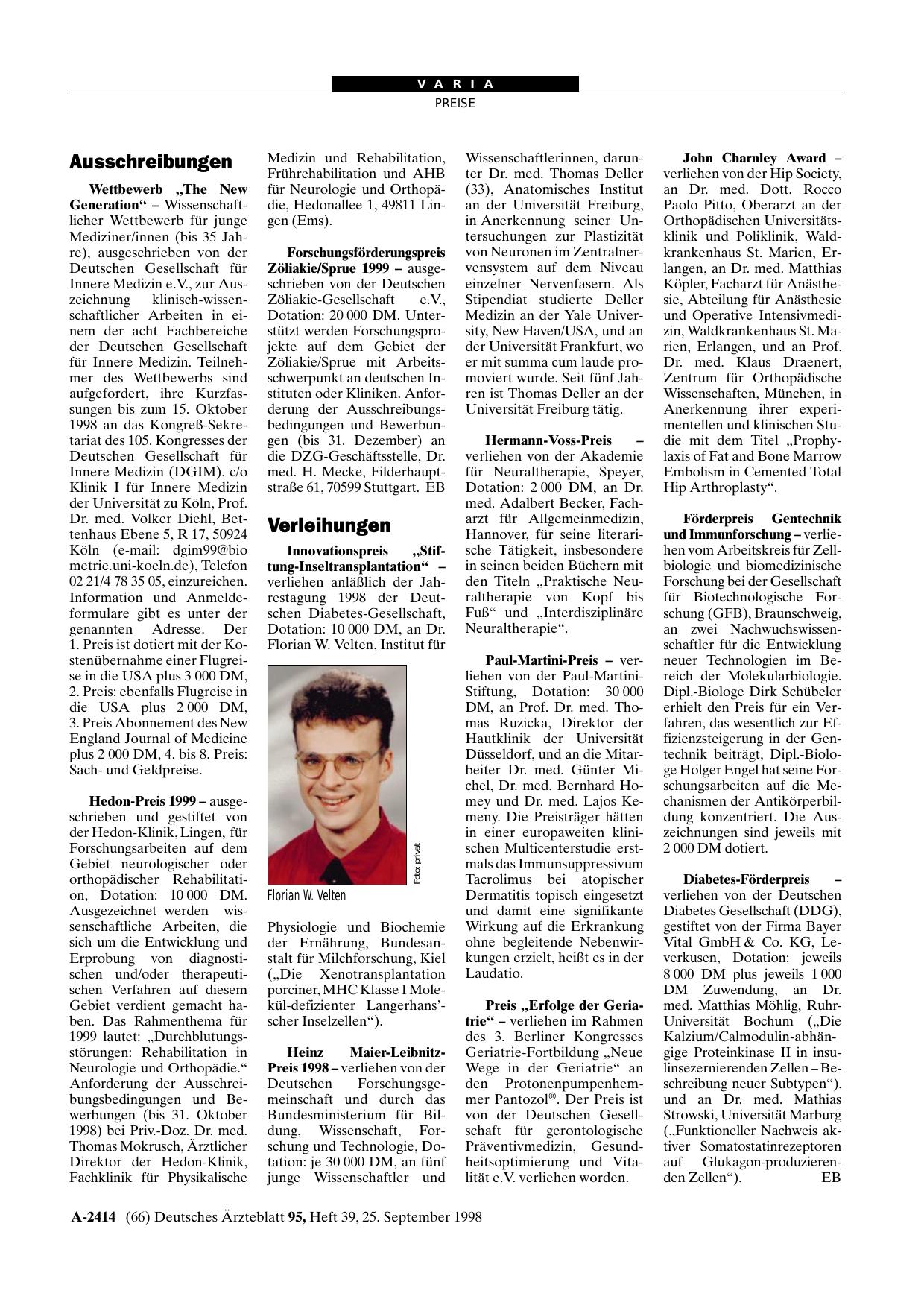 Vorschauseite 1: Ausschreibungen