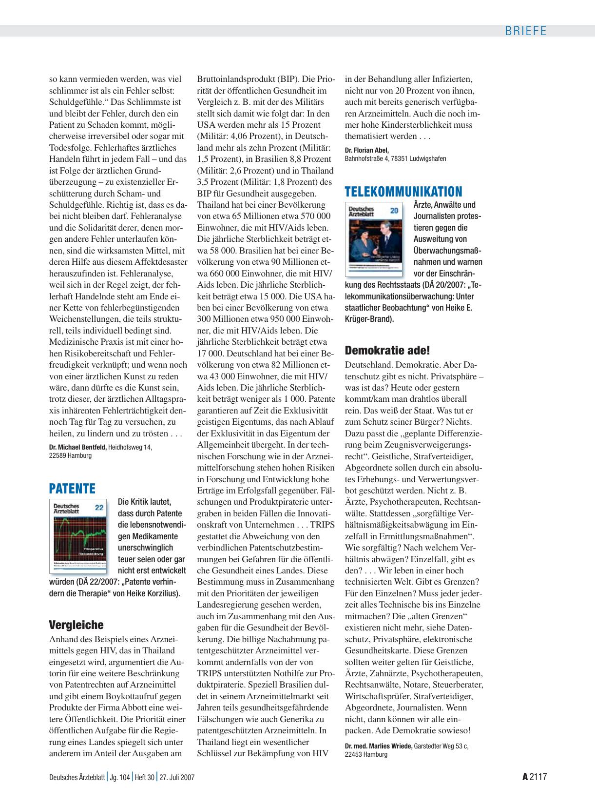 Vorschauseite 1: Patente: Vergleiche