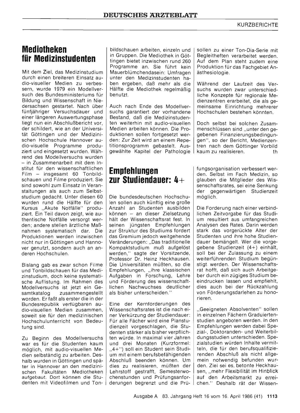 Vorschauseite 1: Empfehlungen zur Studiendauer: 4+