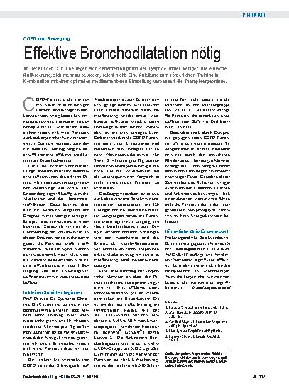Vorschauseite 1: COPD und Bewegung: Effektive Bronchodilatation nötig