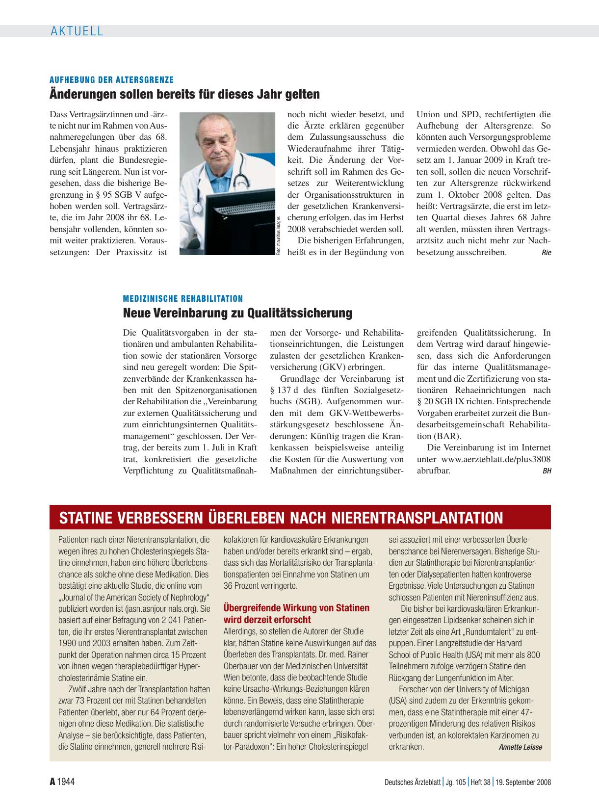 Vorschauseite 1: Aufhebung der Altersgrenze: Änderungen sollen bereits für dieses Jahr gelten