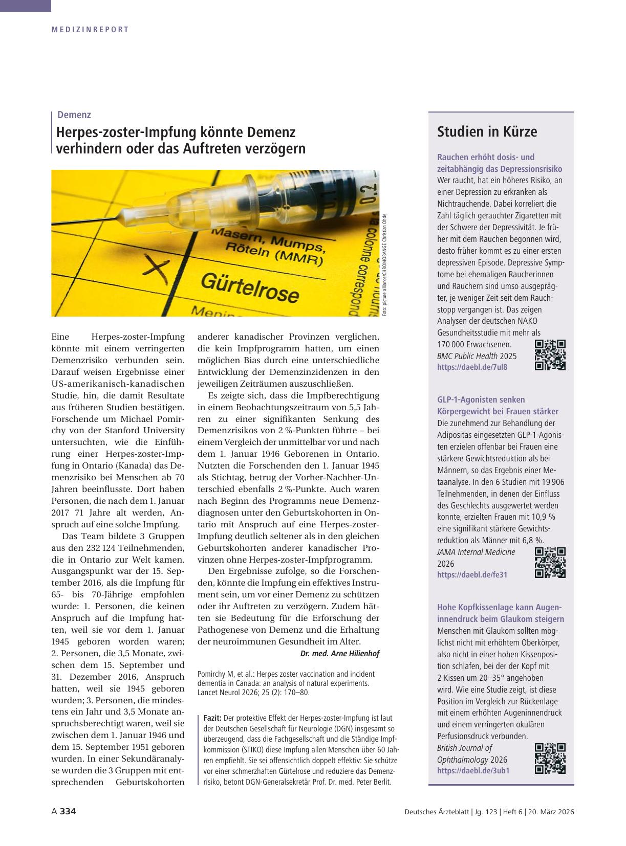 Vorschauseite 1: Studien in Kürze