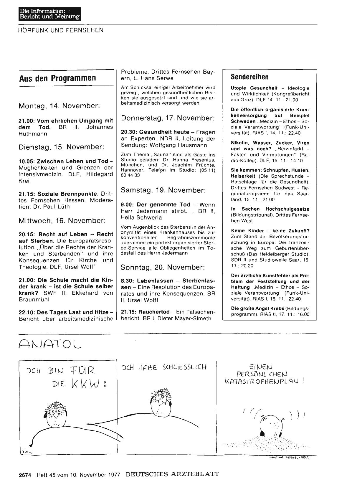 Vorschauseite 1: Aus den Programmen