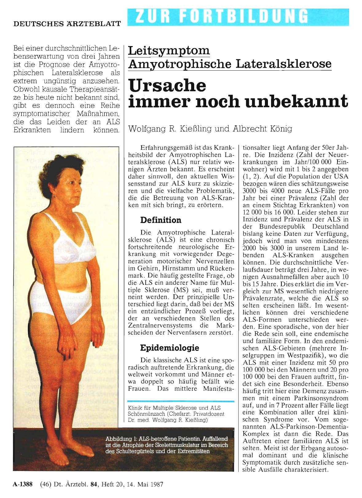 Vorschauseite 1: Leitsymptom Amyotrophische Lateralsklerose: Ursache immer noch unbekannt