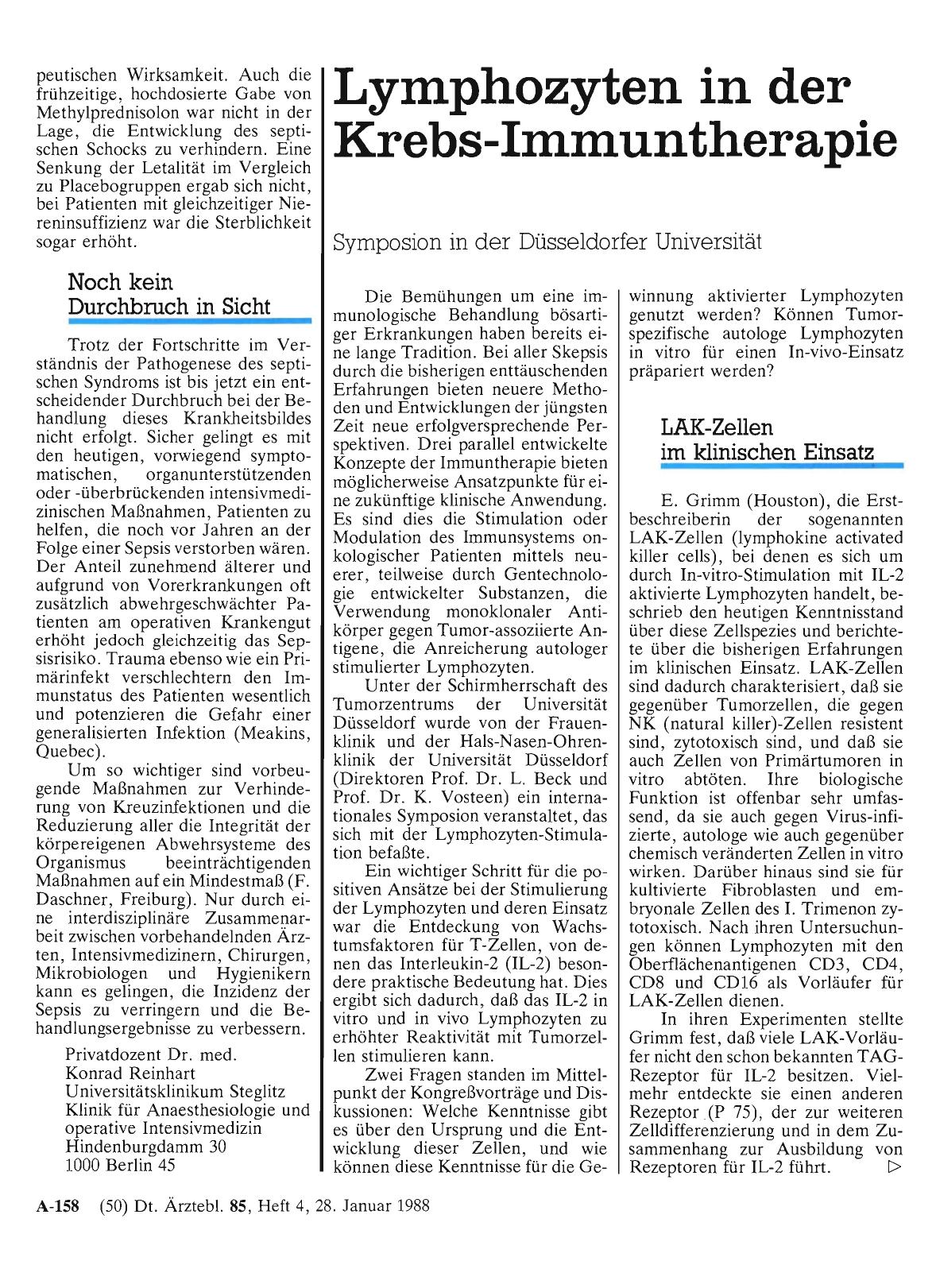 Vorschauseite 1: Lymphozyten in der Krebs-Immuntherapie