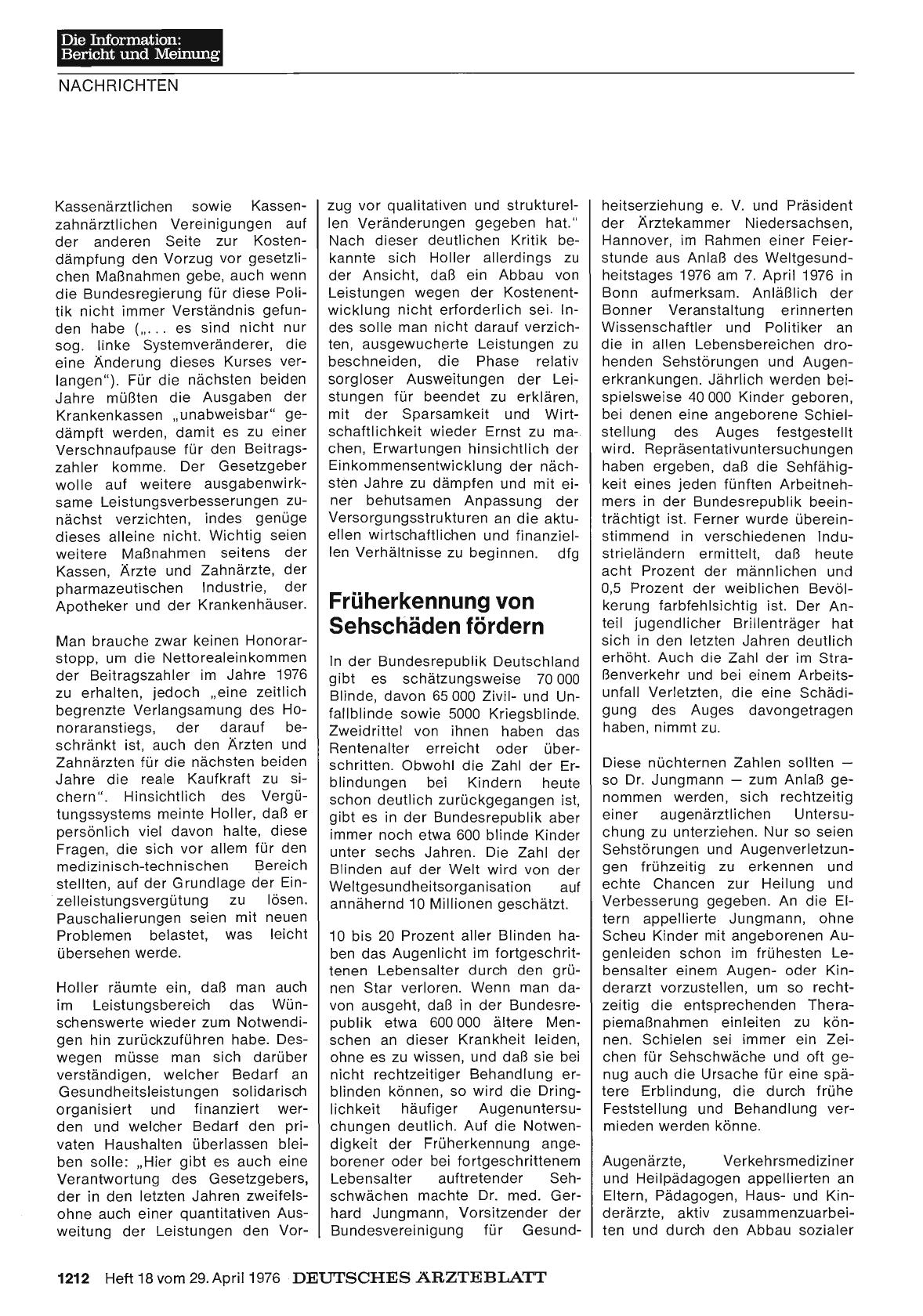 Vorschauseite 1: Früherkennung von Sehschäden fördern