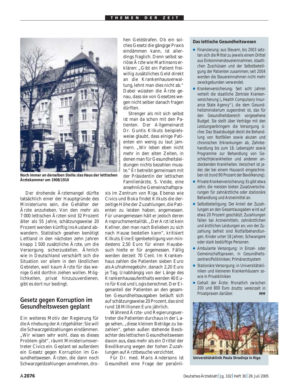 Vorschauseite 1: Das lettische Gesundheitswesen