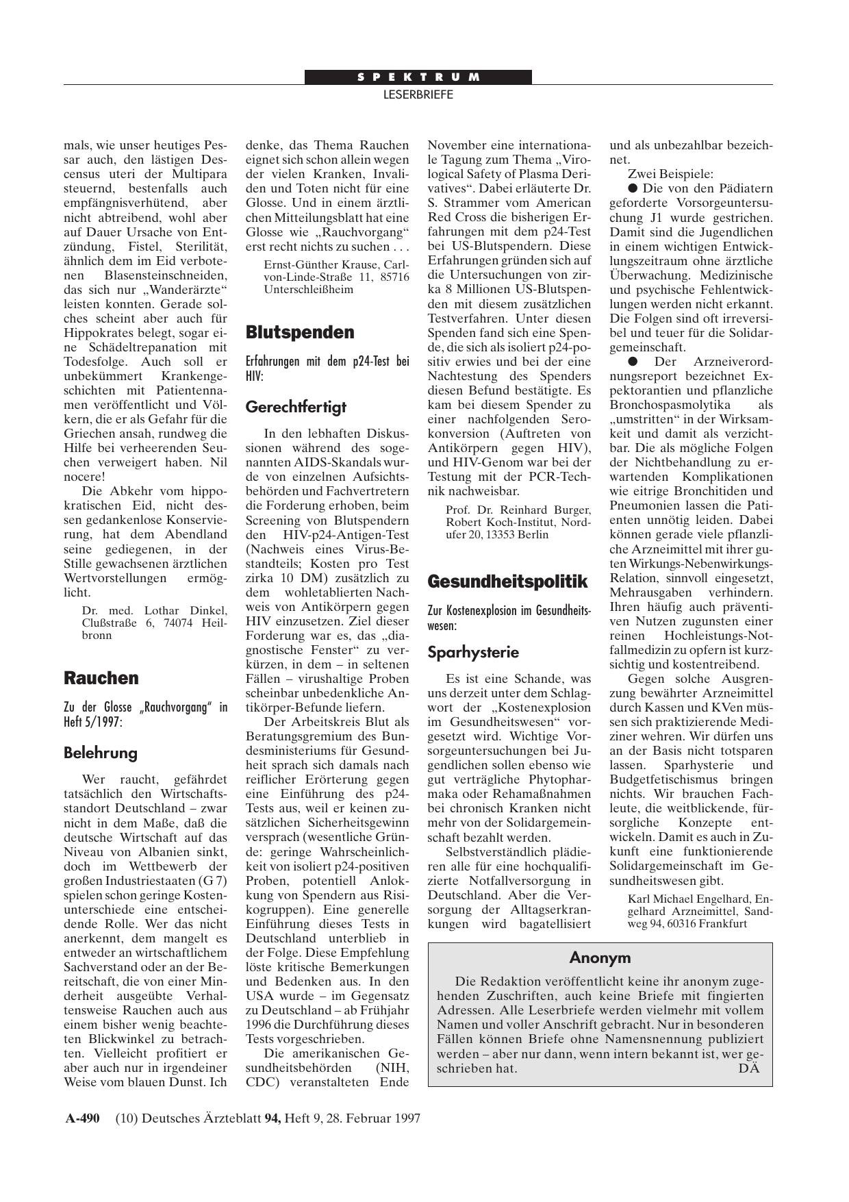 Vorschauseite 1: Gesundheitspolitik: Sparhysterie