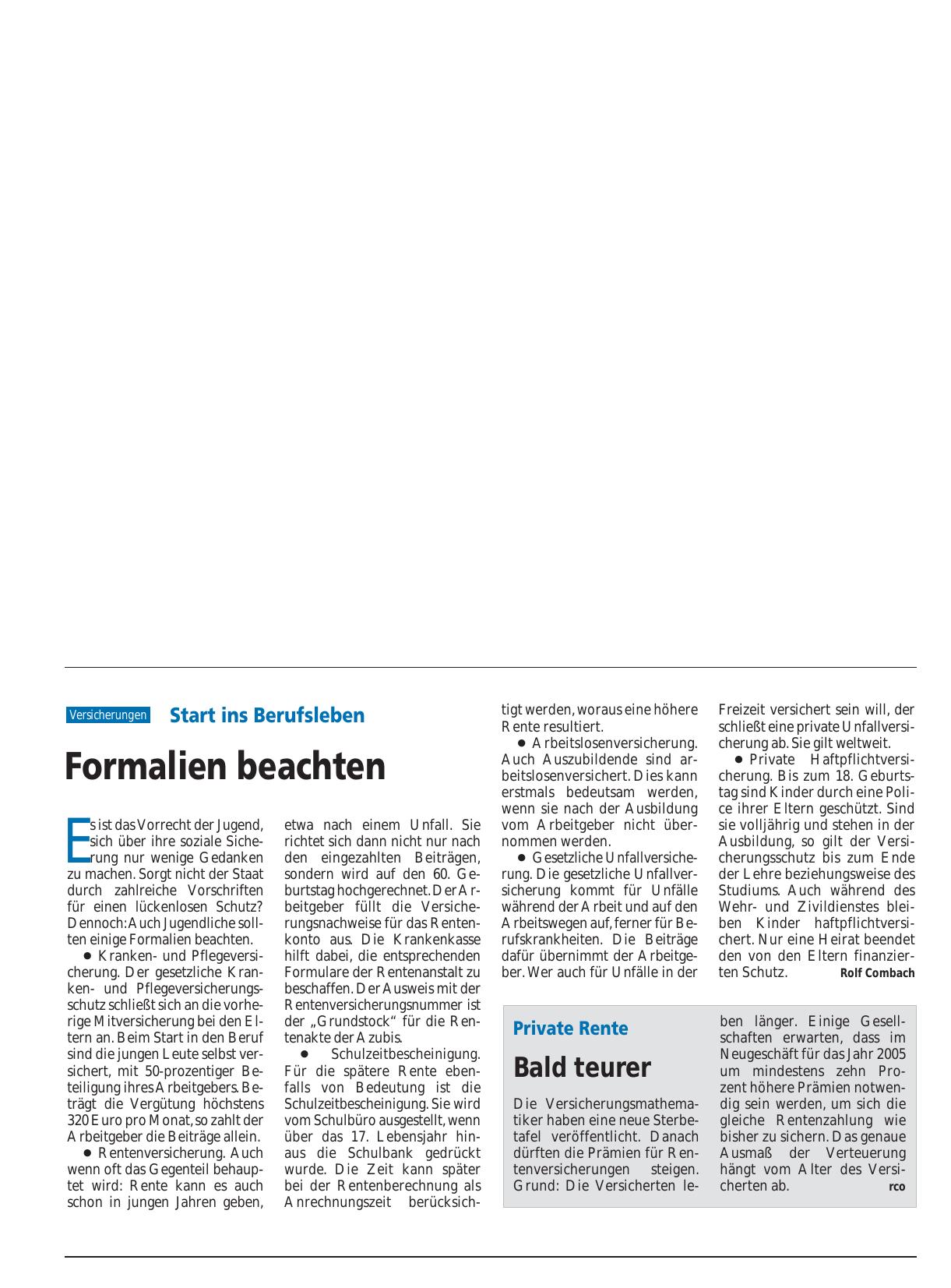 Vorschauseite 1: Private Rente: Bald teurer