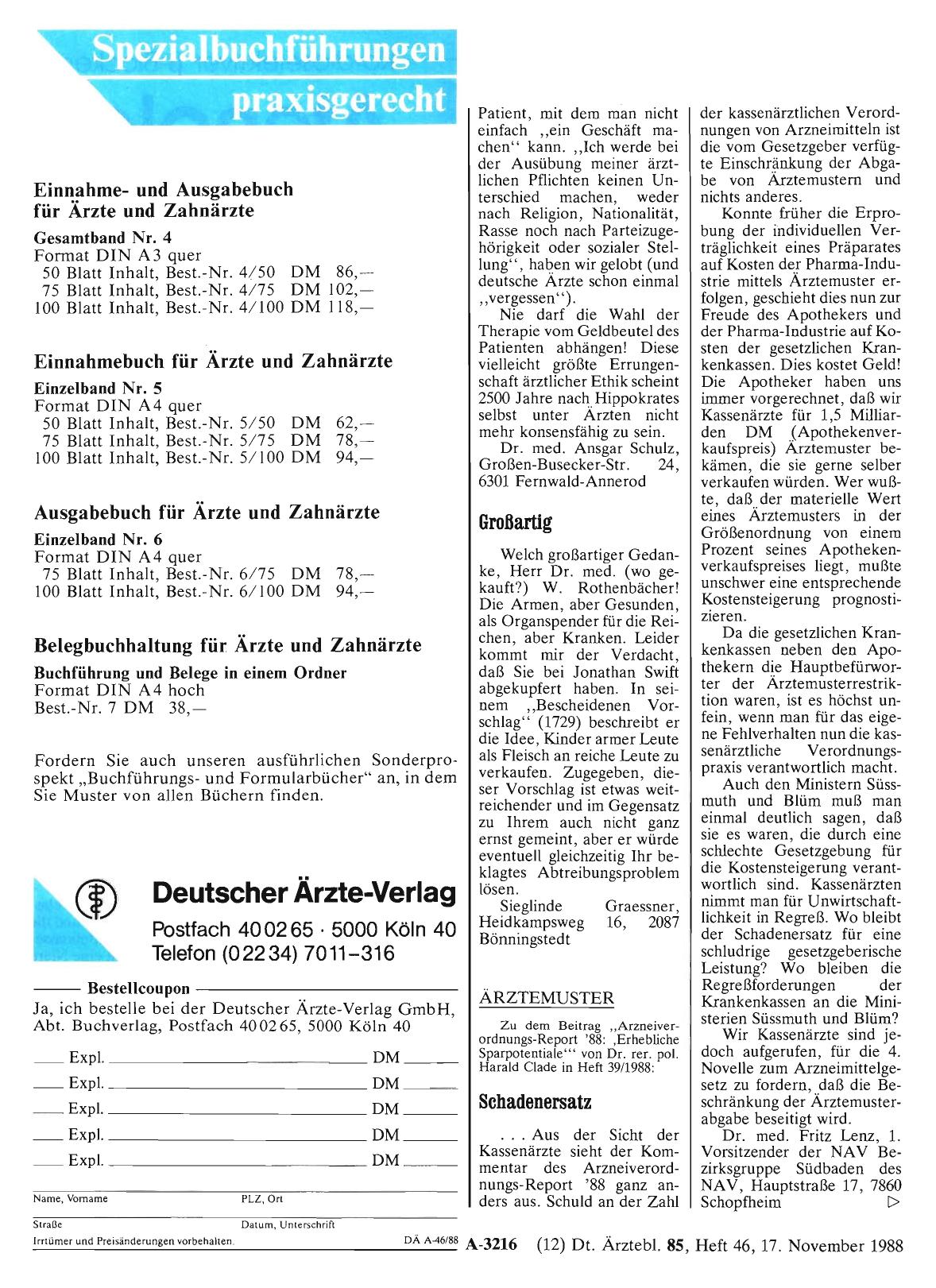 Vorschauseite 1: ARZTEMUSTER: Schadenersatz