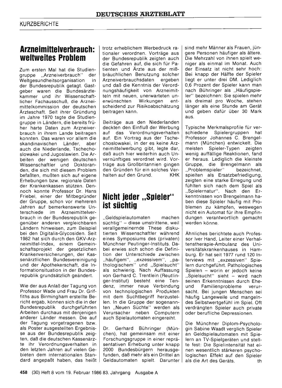 Vorschauseite 1: Nicht jeder „Spieler“ ist süchtig