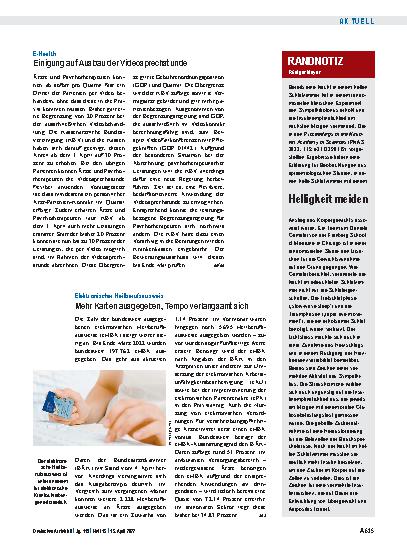 Vorschauseite 1: Elektronischer Heilberufsausweis: Mehr Karten ausgegeben, Tempo verlangsamt sich
