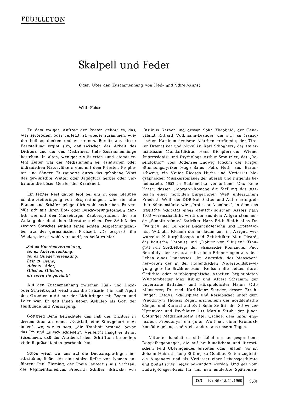 Vorschauseite 1: Skalpell und Feder