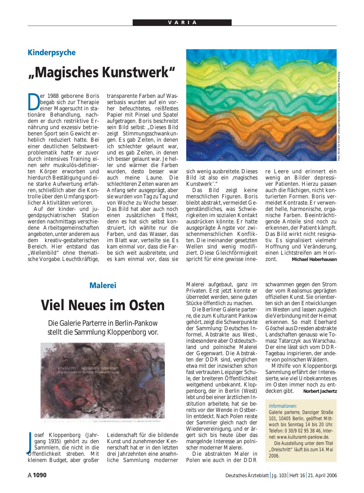 Vorschauseite 1: Malerei: Viel Neues im Osten