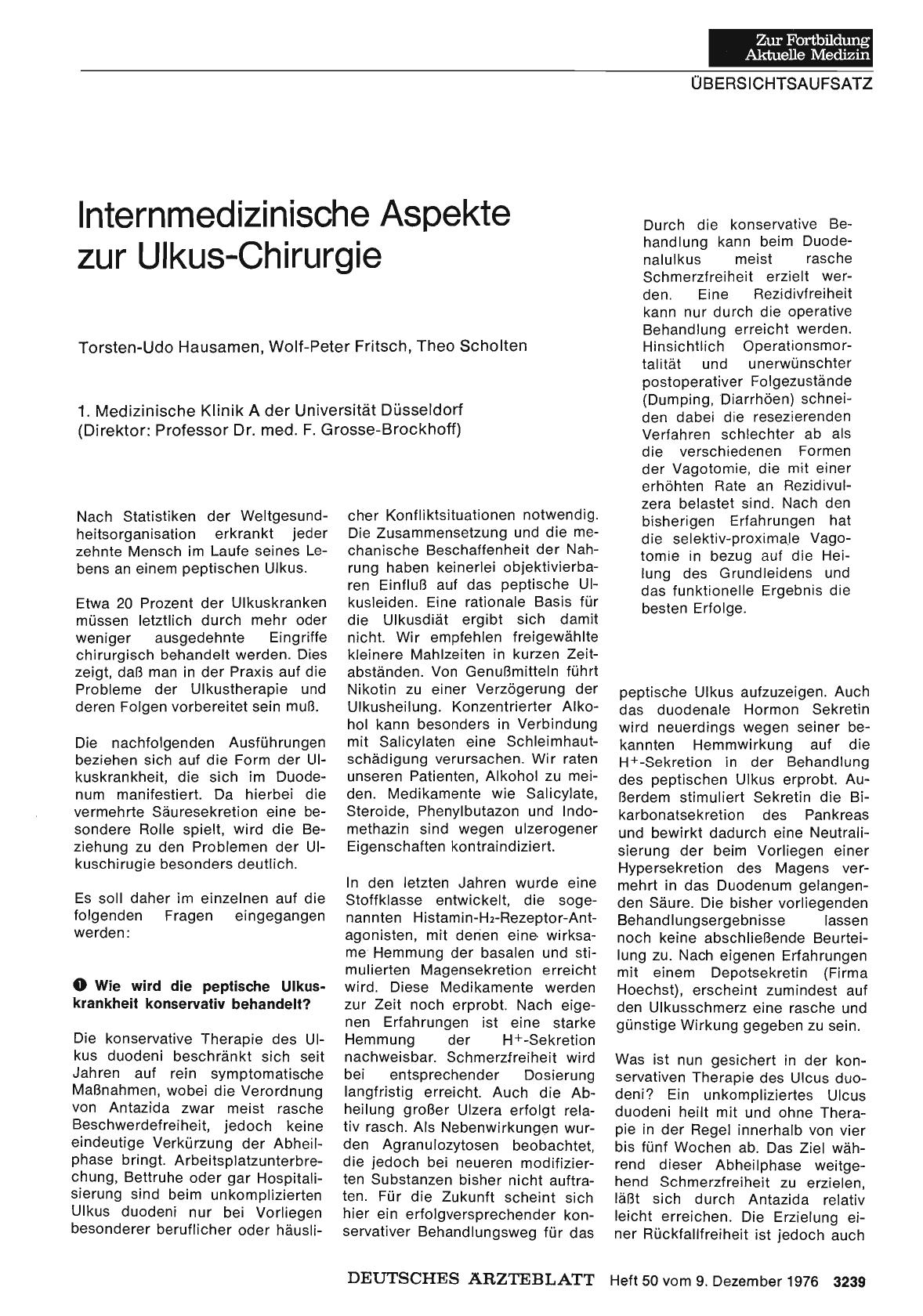 Vorschauseite 1: Internmedizinische Aspekte zur Ulkus-Chirurgie
