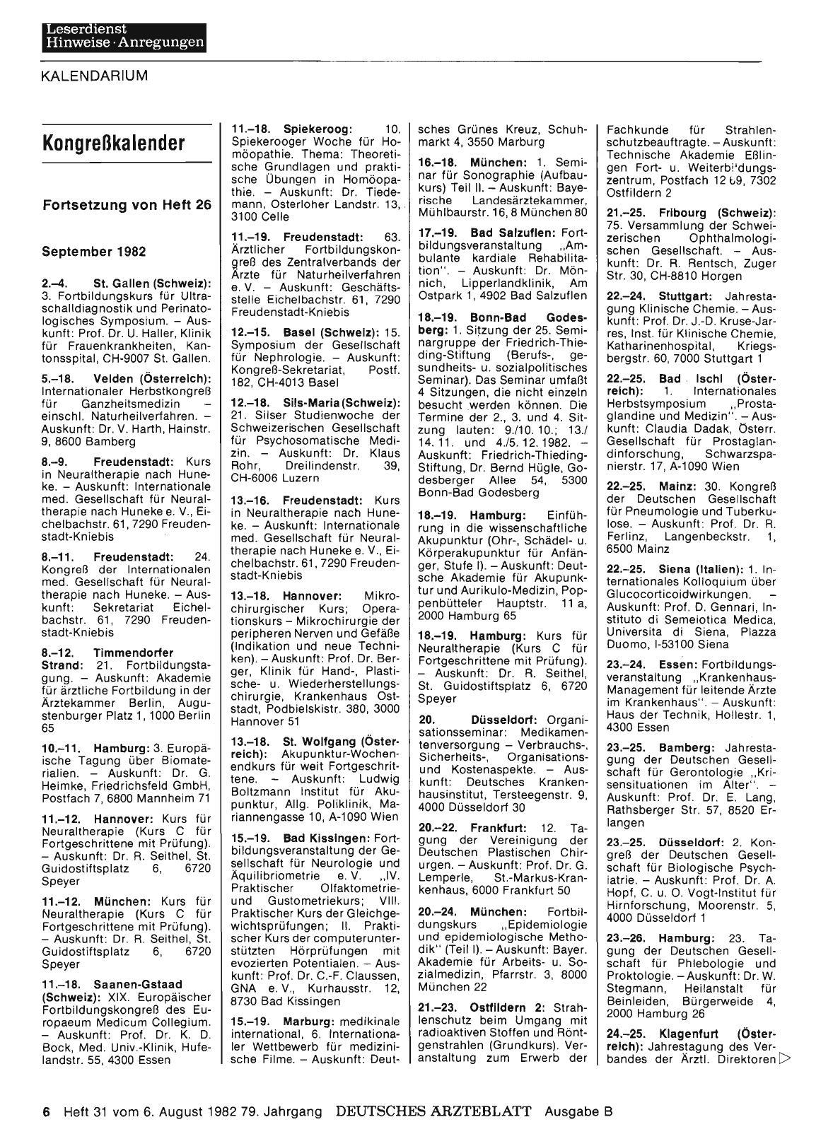 Vorschauseite 1: Kongreßkalender