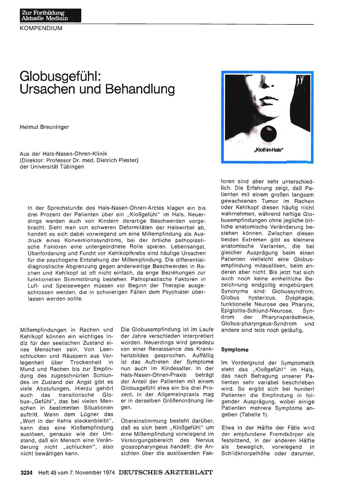 Vorschauseite 1: Globusgefühl: Ursachen und Behandlung