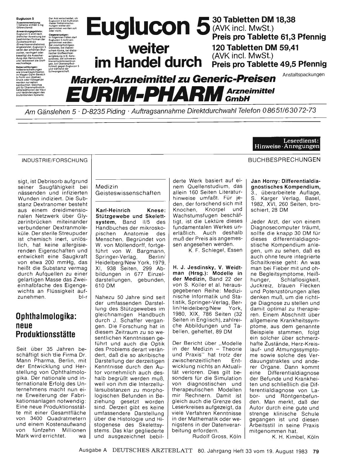 Vorschauseite 1: Ophthalmologika: neue Produktionsstätte