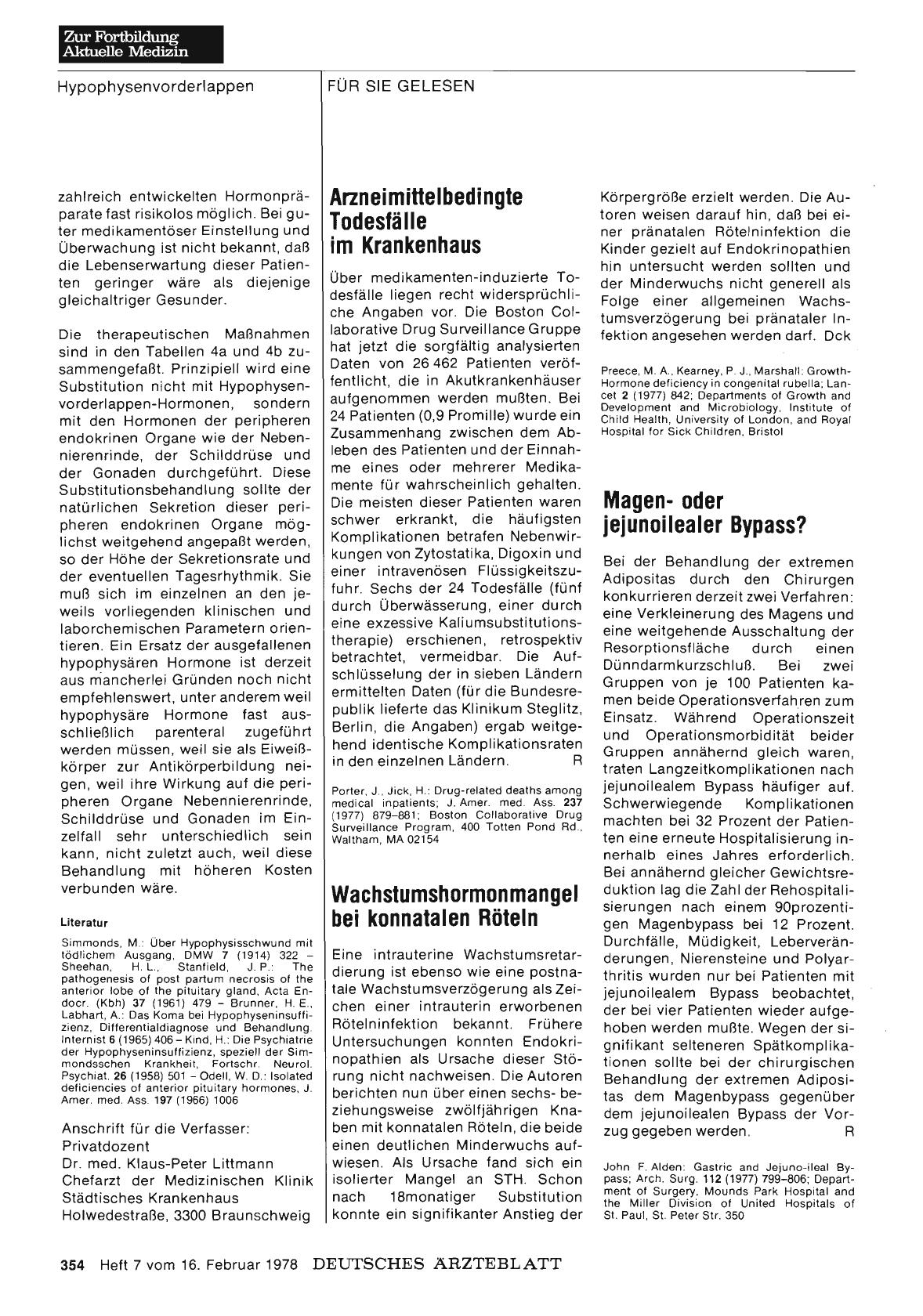 Vorschauseite 1: Magenoder jejunoilealer Bypass?