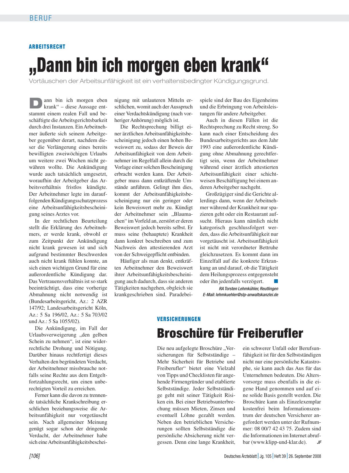 Vorschauseite 1: Versicherungen: Broschüre für Freiberufler