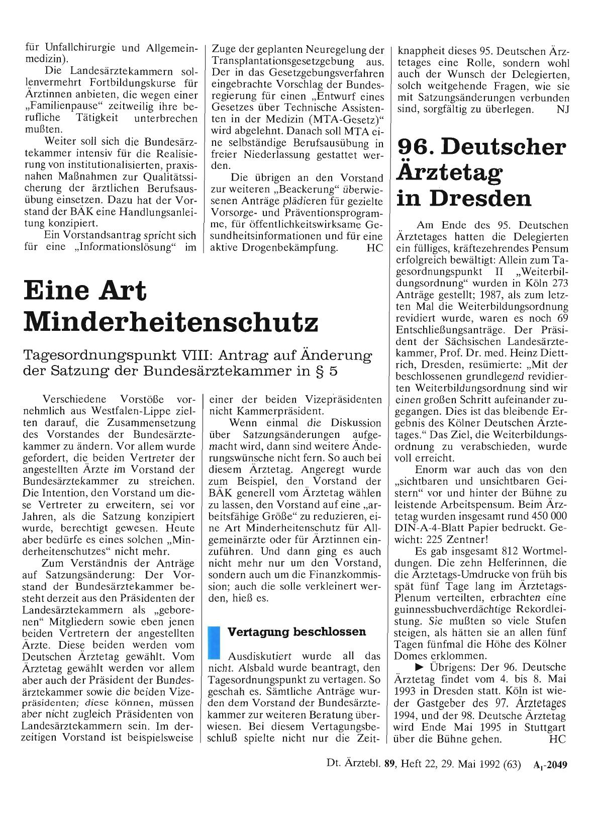 Vorschauseite 1: Eine Art Minderheitenschutz