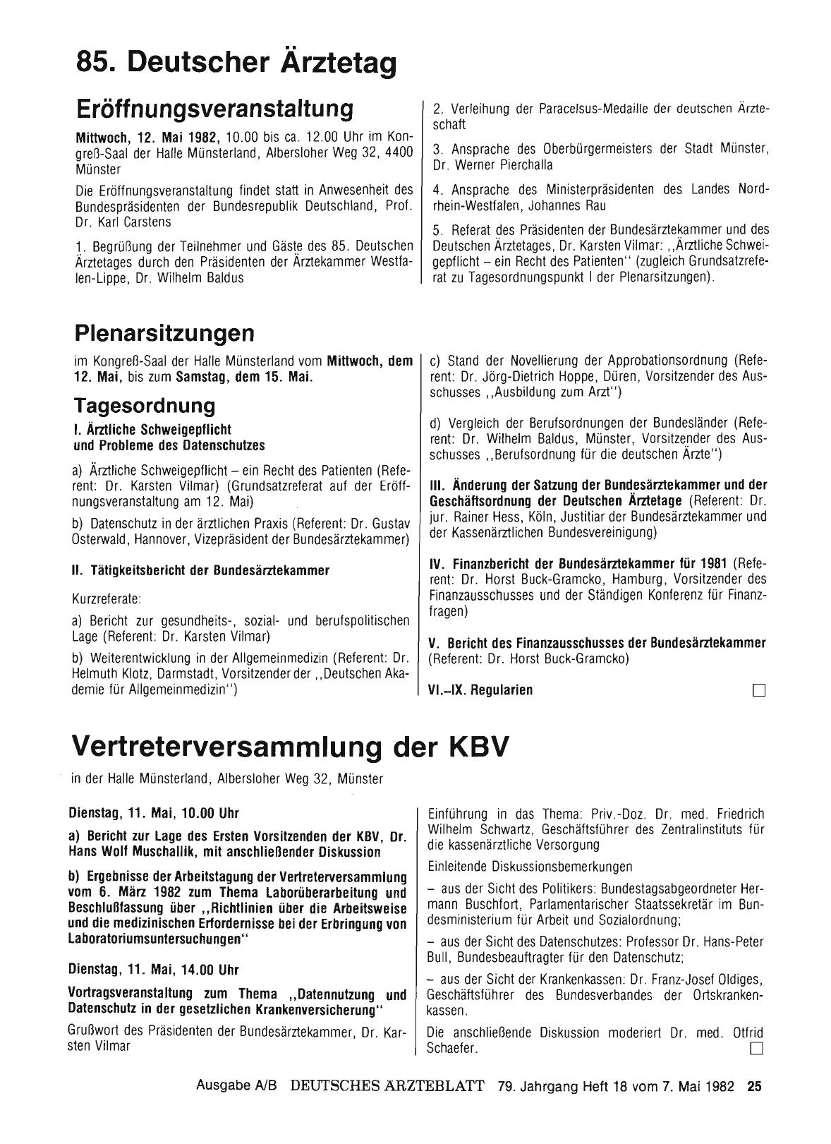 Vorschauseite 1: 85. Deutscher Arztetag