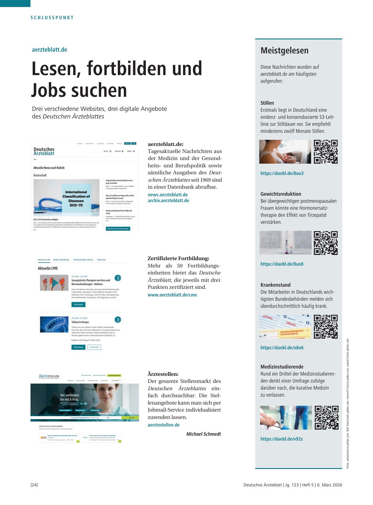 Vorschauseite 1: Lesen, fortbilden und Jobs suchen