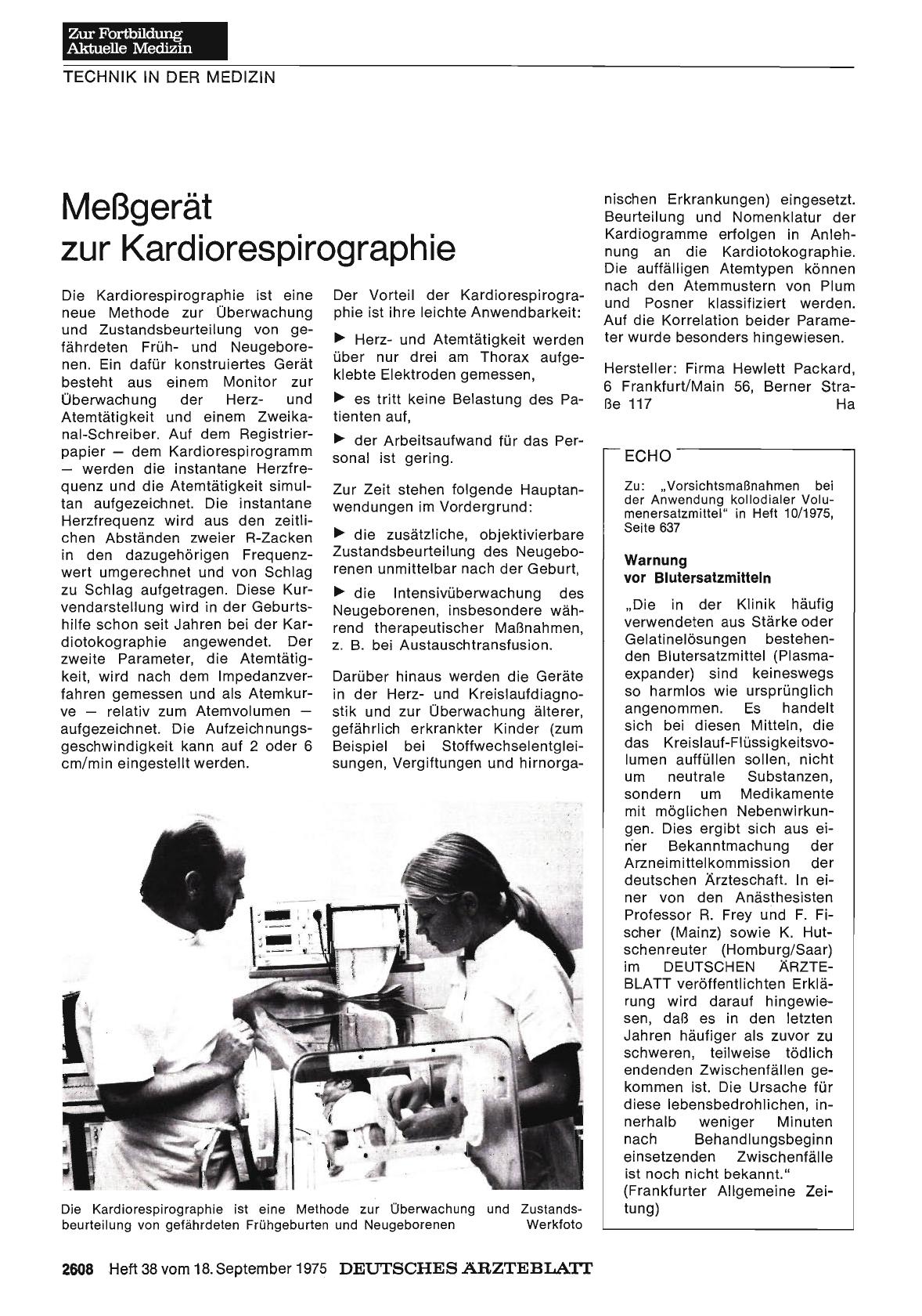 Vorschauseite 1: Meßgerät zur Kardiorespirographie